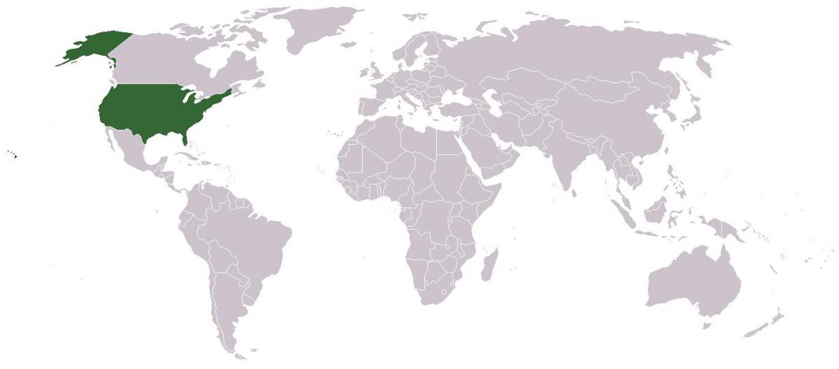 美国在世界地图上的位置