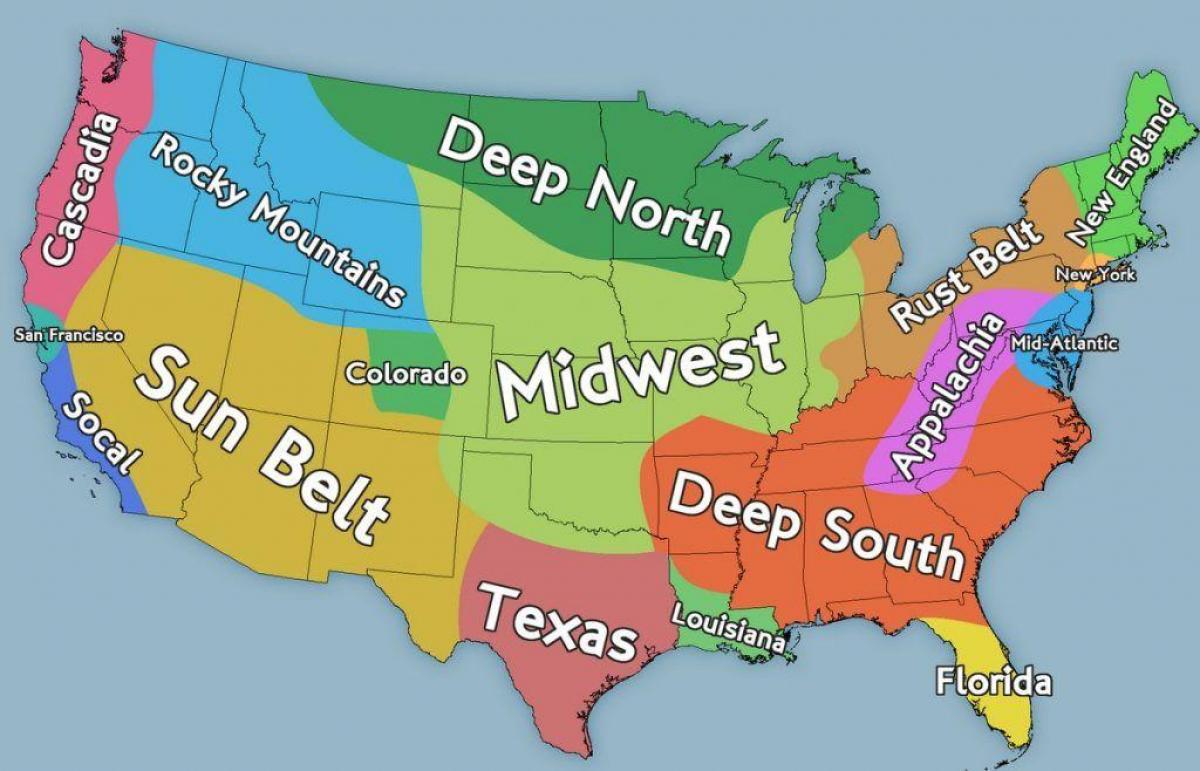 美国地区图