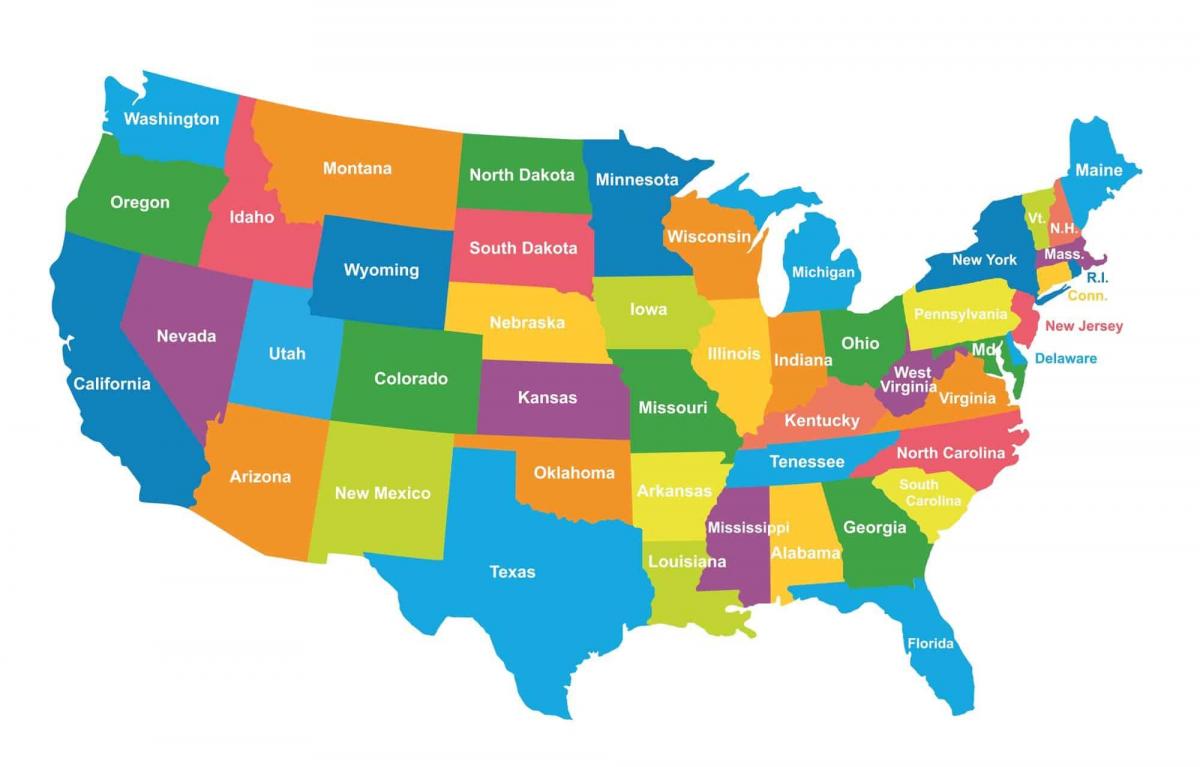 美国行政地图