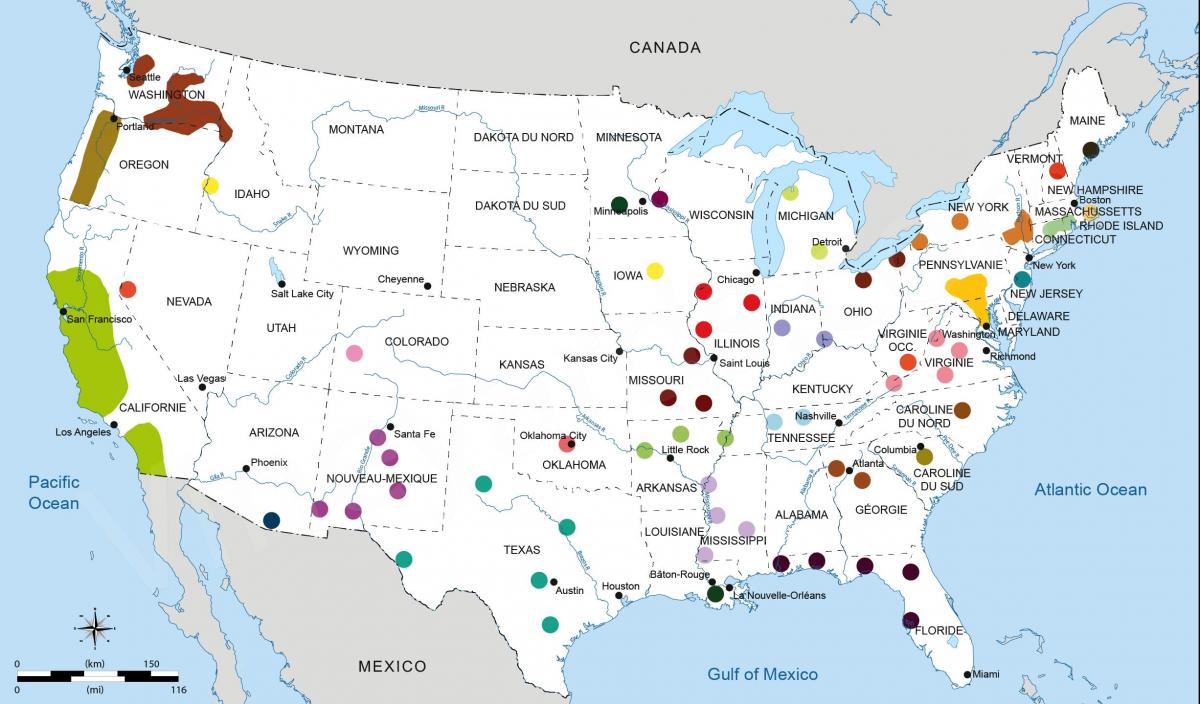 美国葡萄园地图