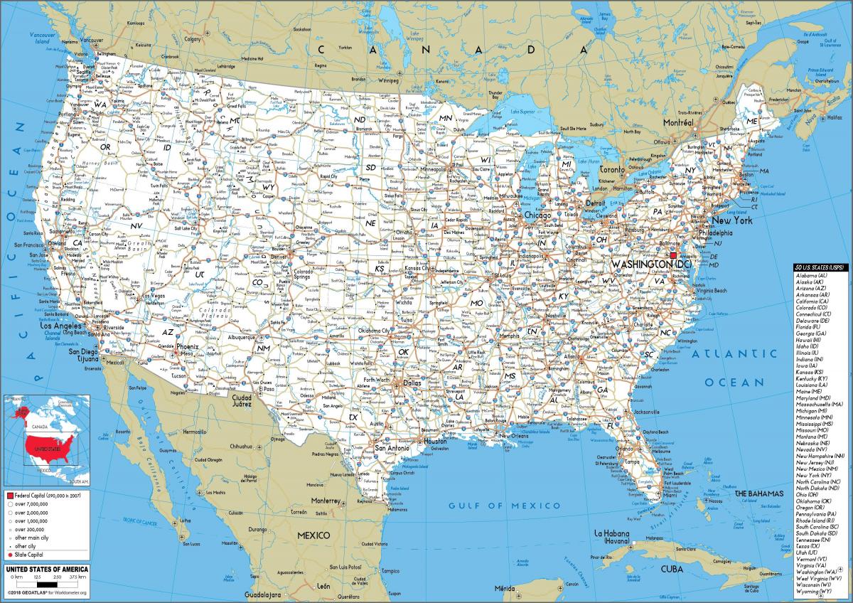 美国的驾驶地图