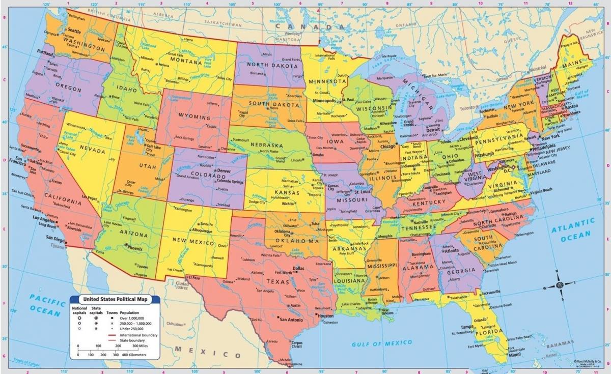 美国城市地图